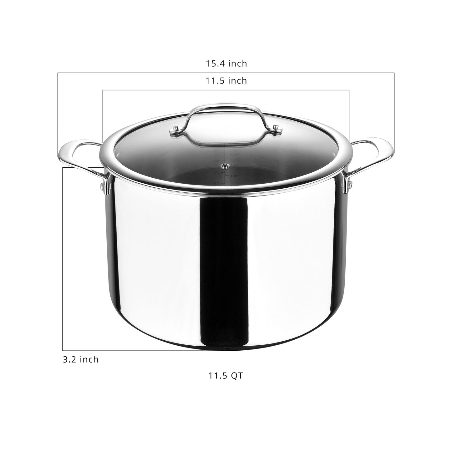 Stainless Steel Stock Pot with Glass Lid, 28cm, Argent 3